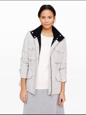 Club Monaco Utility Jacket – Speckled Gray, Size Small